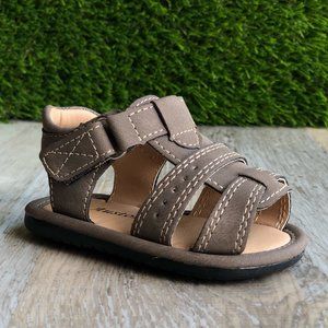 Baby/Toddler Boys Stitch Detail Hook-and-loop Fastener Breathable Sandals -Khaki